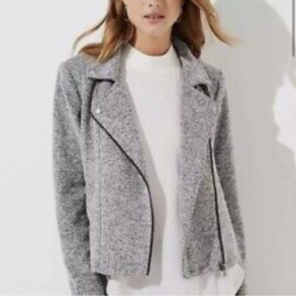 NWT Loft‎ Moto jacket Light gray